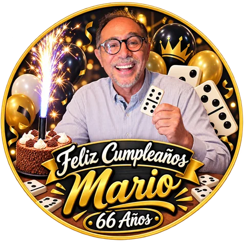 Sticker de cumpleaños adulto de dominó